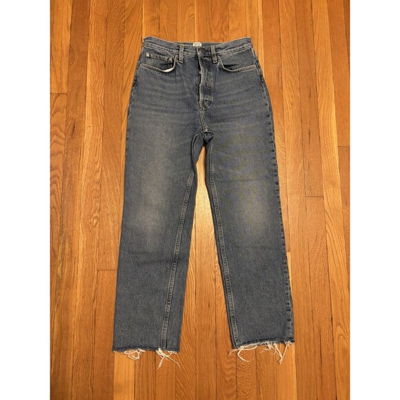 Toteme Classic Cut Denim Blue Cotton Vintage Wash Straight Leg Cropped Size 27 - Picture 2 of 12